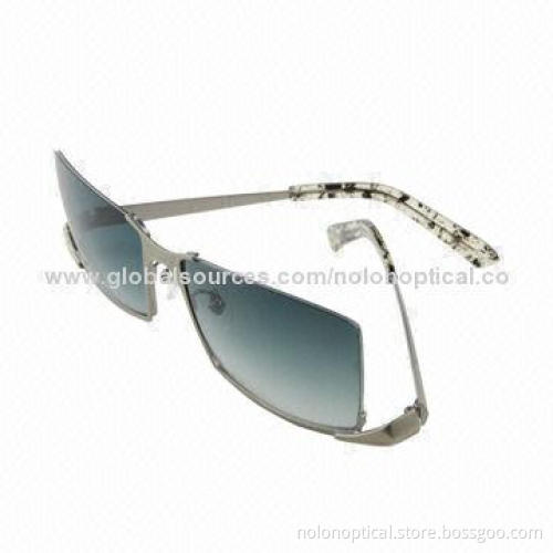 Metal Sunglasses with Marble Temple, Customized Logos Available